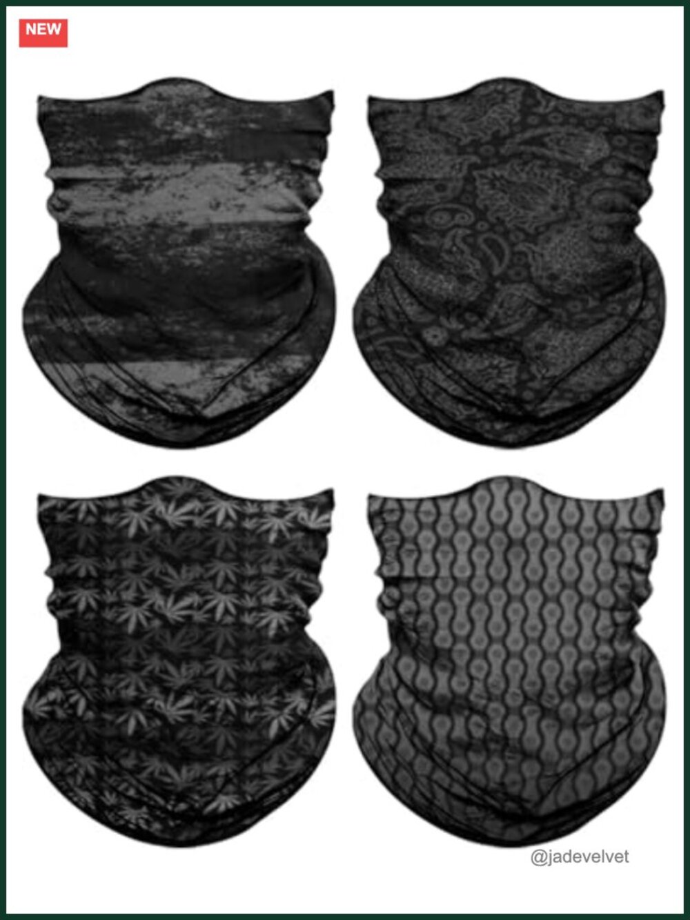 4 Pack Neck Gaiter Face Mask Head Wrap Balaclava Scarf Microfiber & 12 Wearing